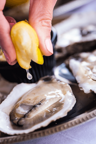 Half Shell Oysters with Lemon